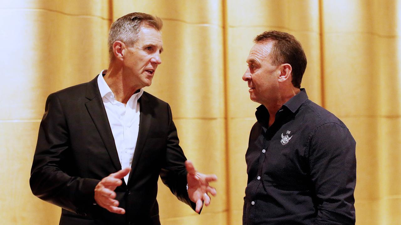 Raiders CEO Don Furner and coach Ricky Stuart. Picture: Nikki Short