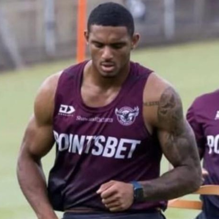 Bulked-up Manly winger Jason Saab.