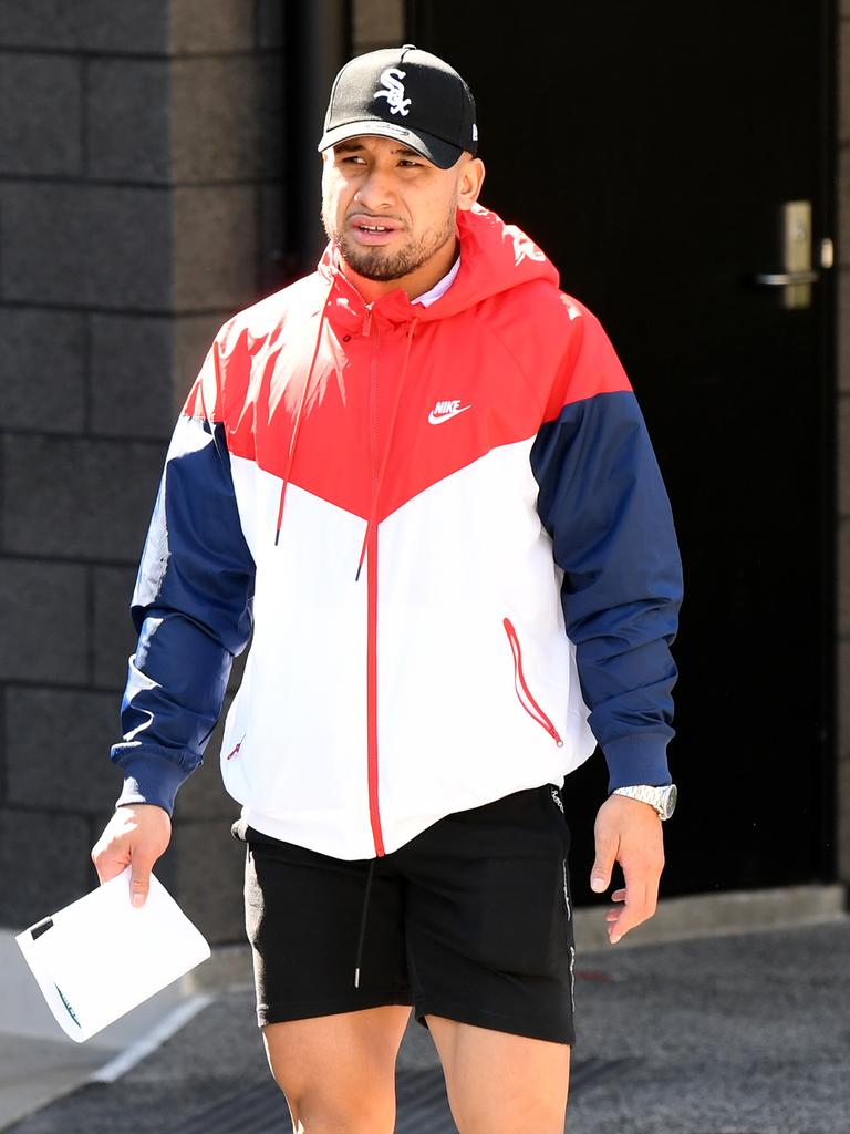Jamil Hopoate leaves a team meeting in May.